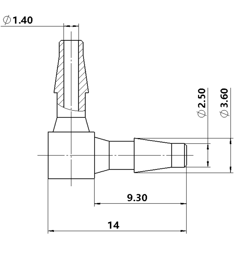 2.4mm（3/32）L型塑料接頭