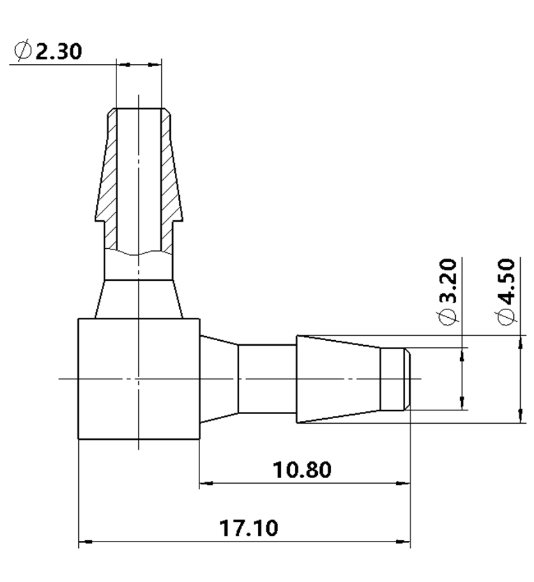 3.2mm（1/8英寸）L型塑料接頭