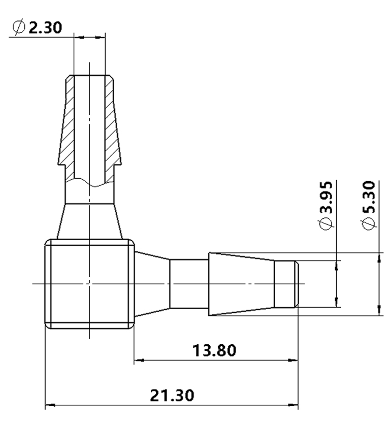 3.9mm（5/32）L型塑料接頭