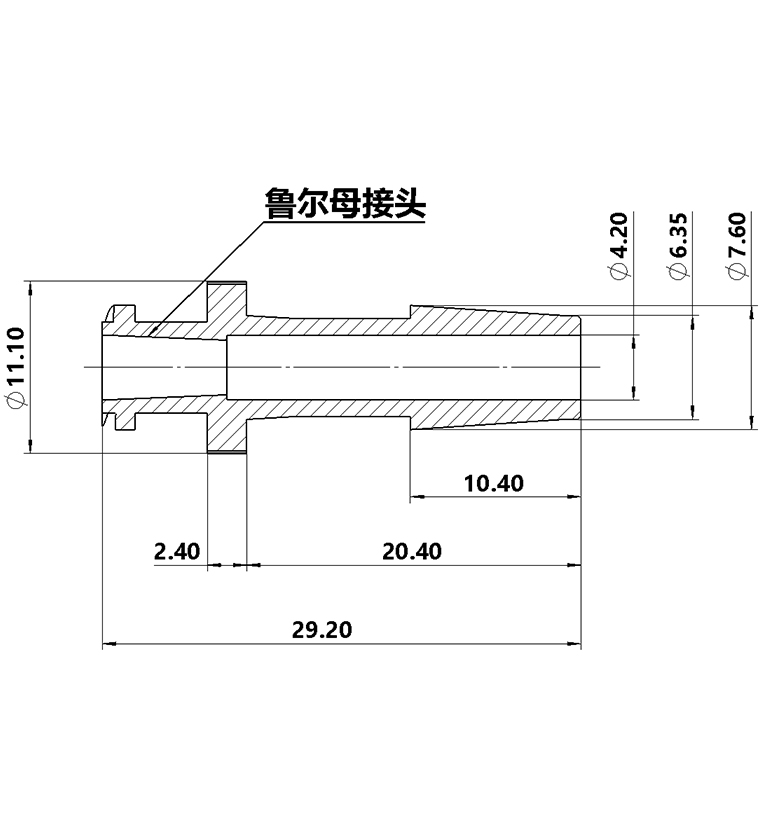 6.4mm（1/4）尼龍魯爾母接頭