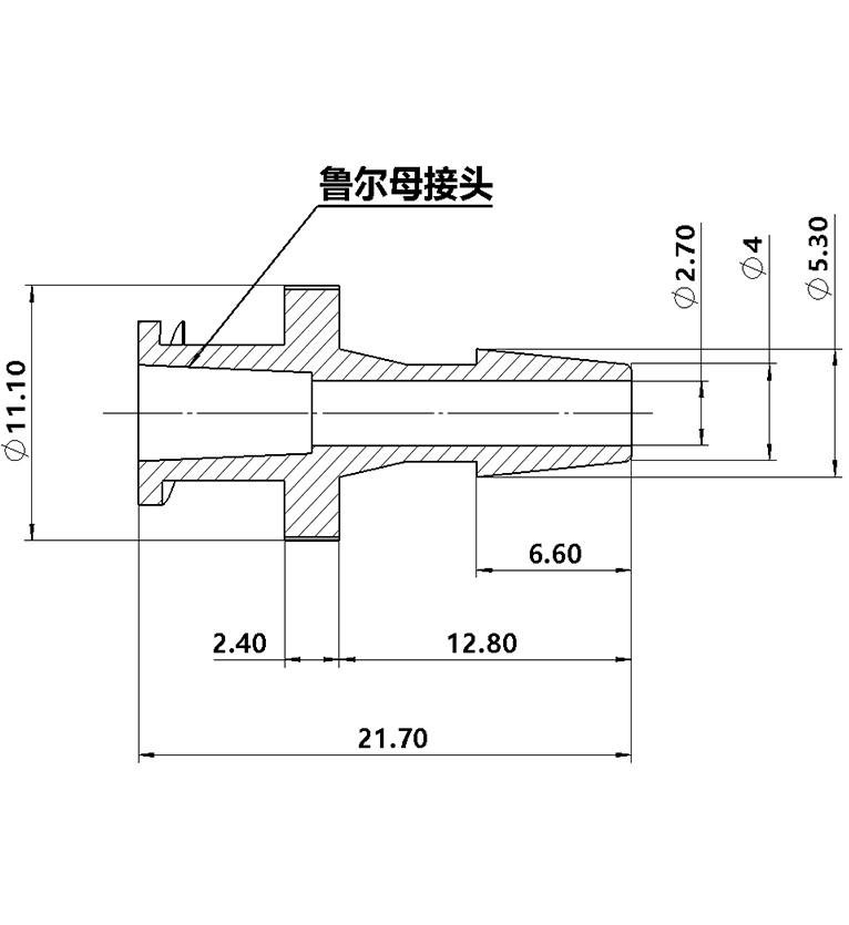 3.9mm（5/32）尼龍魯爾母接頭