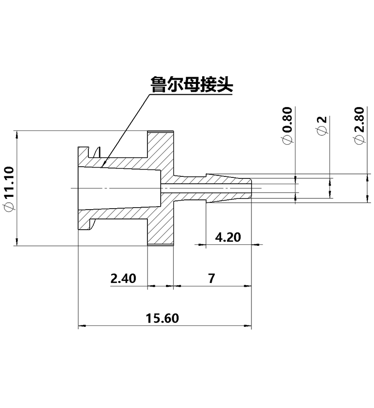 1.6mm（1/16）尼龍魯爾母接頭